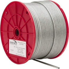 Value Collection - 3/16" x 1/8" Diam, Aircraft Cable - 2,000 Lb Breaking Strength, 7 x 19 Strand Core, Vinyl Coating - Benchmark Tooling