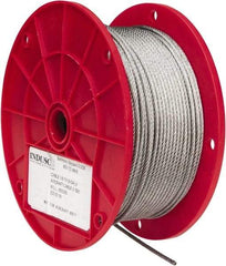 Value Collection - 1/8" Diam, Aircraft Cable - 1,760 Lb Breaking Strength, 7 x 19 Strand Core - Benchmark Tooling