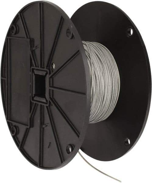 Value Collection - 1/16" x 3/64" Diam, Aircraft Cable - 270 Lb Breaking Strength, 7 x 7 Strand Core, Nylon Coating - Benchmark Tooling