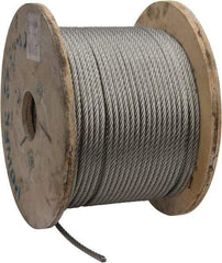 Value Collection - 5/16" Diam, Galvanized Steel Wire Rope - 9,800 Lb Breaking Strength, 7 x 19 Strand Core - Benchmark Tooling