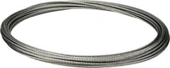 Value Collection - 5/16" Diam, Galvanized Steel Wire Rope - 9,800 Lb Breaking Strength, 7 x 19 Strand Core - Benchmark Tooling