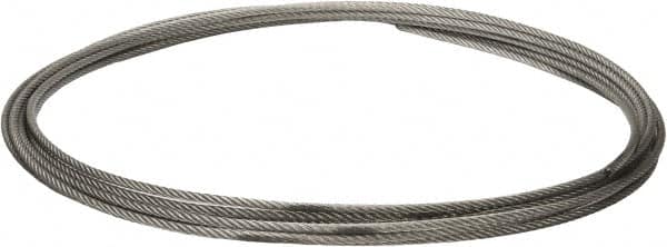 Value Collection - 5/16" Diam, Galvanized Steel Wire Rope - 9,800 Lb Breaking Strength, 7 x 19 Strand Core - Benchmark Tooling