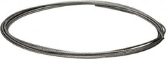 Value Collection - 1/4" Diam, Galvanized Steel Wire Rope - 7,000 Lb Breaking Strength, 7 x 19 Strand Core - Benchmark Tooling