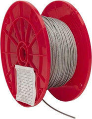 Value Collection - 3/32" Diam, Aircraft Cable - 920 Lb Breaking Strength, 7 x 7 Strand Core - Benchmark Tooling