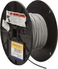 Value Collection - 1/8" Diam, Aircraft Cable - 1,700 Lb Breaking Strength, 7 x 7 Strand Core - Benchmark Tooling