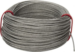 Value Collection - 1/16" Diam, Aircraft Cable - 480 Lb Breaking Strength, 7 x 7 Strand Core - Benchmark Tooling