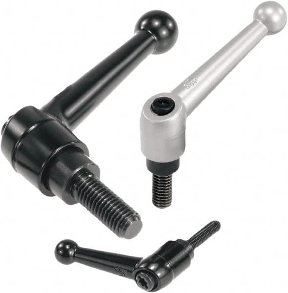 KIPP - M12, Zinc Threaded Stud Adjustable Clamping Handle - 126mm OAL, 84mm High - Benchmark Tooling