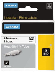 Dymo - 1" Wide x 60" Long, White Heat Shrinkable Polyolefin Label Printer Cartridge - For RHINO 6000, 6500 - Benchmark Tooling