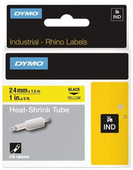 Dymo - 1" Wide x 60" Long, Yellow Heat Shrinkable Polyolefin Label Printer Cartridge - For RHINO 6000, 6500 - Benchmark Tooling