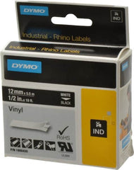 Dymo - 5" Wide x 216" Long, Black Vinyl Label Printer Cartridge - For RHINO 1000, 3000, 4200, 5000, 5200,6000, 6500 - Benchmark Tooling