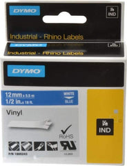 Dymo - 5" Wide x 216" Long, Blue Vinyl Label Printer Cartridge - For RHINO 1000, 3000, 4200, 5000, 5200,6000, 6500 - Benchmark Tooling