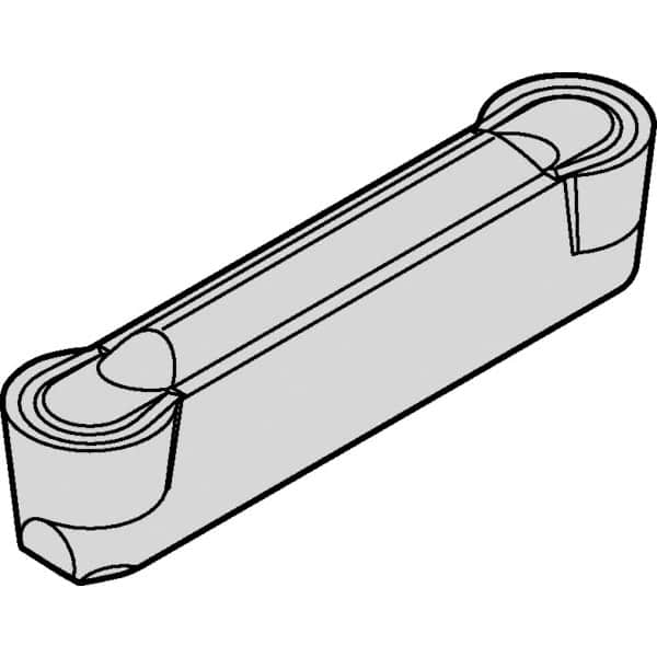 Kennametal - 0600R GMP Grade KCU25, 6mm Cutting Width Carbide Grooving Insert - 4.88mm Max Depth of Cut, Neutral, 3mm Corner Radius, AlTiN Finish - Benchmark Tooling