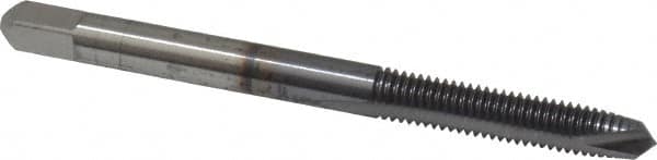 Cleveland - #10-32, 2 Flute, TiCN Finish, High Speed Steel Spiral Point Tap - Plug Chamfer, Right Hand Thread, 1/2" Thread Length, 2B Class of Fit, Series 1011TICN - Exact Industrial Supply