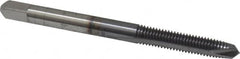 Cleveland - #10-32, 2 Flute, TiCN Finish, High Speed Steel Spiral Point Tap - Plug Chamfer, Right Hand Thread, 1/2" Thread Length, 2B Class of Fit, Series 1011TICN - Exact Industrial Supply