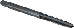 Cleveland - #10-24 UNC 2B 4 Flute Oxide Finish High Speed Steel Straight Flute Standard Hand Tap - Plug, Right Hand Thread, 1/2" Thread Length, H3 Limit, Oversize - Exact Industrial Supply