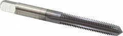 Cleveland - 1/4-28 UNF 2B 4 Flute TiCN Finish High Speed Steel Straight Flute Standard Hand Tap - Plug, Right Hand Thread, 0.63" Thread Length, H3 Limit, Oversize - Exact Industrial Supply