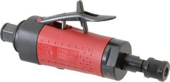 Chicago Pneumatic - 1/4" Collet, Straight Handle, Straight Air Die Grinder - 25,000 RPM, Rear Exhaust, 197 CFM, 0.4 hp, 6.21 bar, 1/4 NPT - Benchmark Tooling