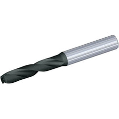 Kennametal - 5/32" Spiral Flute Solid Carbide Screw Machine Drill Bit - Multilayer TiAlN Finish, Right Hand Cut, 24mm Flute Length, 66mm OAL, Standard Point, Straight Shank, Through Coolant - Benchmark Tooling
