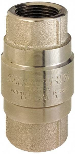 Strataflo - 3/8" Nickel Plated Brass Check Valve - Inline, FNPT x FNPT, 400 WOG - Benchmark Tooling