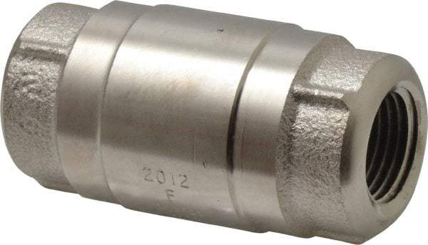 Strataflo - 1/2" Nickel Plated Brass Check Valve - Inline, FNPT x FNPT, 400 WOG - Benchmark Tooling