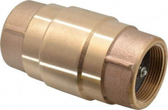 Strataflo - 1-1/2" Brass Check Valve - Inline, FNPT x FNPT, 200 WOG - Benchmark Tooling