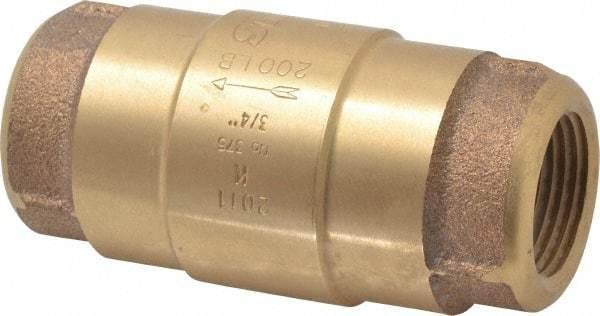 Strataflo - 3/4" Brass Check Valve - Inline, FNPT x FNPT, 200 WOG - Benchmark Tooling