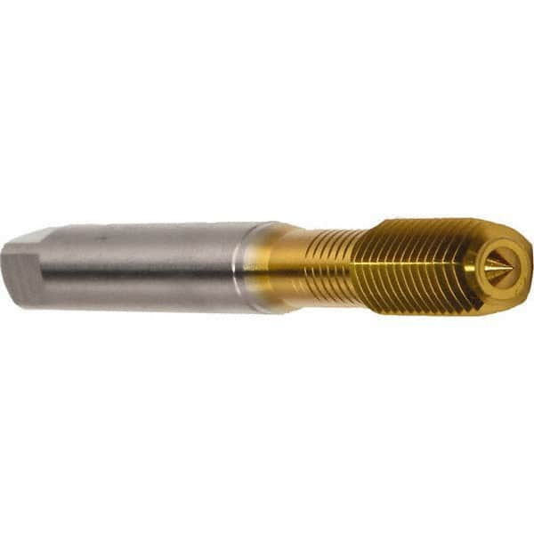 Emuge - M10x1.00 Metric Fine 6HX Modified Bottoming Thread Forming Tap - Cobalt, TiN Finish, 90mm OAL, 18mm Thread Length, Right Hand Thread, Series Druck - Benchmark Tooling