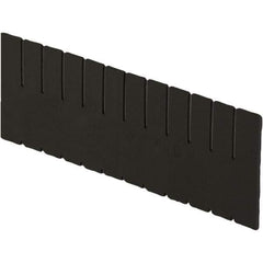 LEWISBins+ - 7-3/8" High, Black Bin Divider - Use with DC2080, Long Side Measures 7.4" Tall - Benchmark Tooling