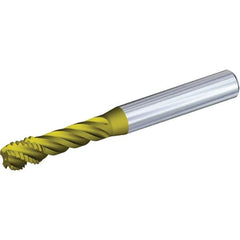Kennametal - 1/4-28 UNF 3 Flute 3BX Modified Bottoming Spiral Flute Tap - Solid Carbide, TiAlN Finish, 70mm OAL, Right Hand Flute, Right Hand Thread, Series T331 - Benchmark Tooling
