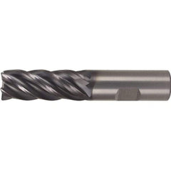 Kennametal - 1/2", 5 Flute, Single End, Solid Carbide, 0.12" Corner Radius End Mill - 3" OAL, 30° Helix, Right Hand Flute, 1-1/4" LOC, Right Hand Cut - Benchmark Tooling