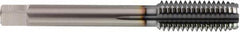 OSG - M16x2.00 Metric Coarse 6 Flute TiCN Finish Solid Carbide Straight Flute Machine Tap - Modified Bottoming, Right Hand Thread, 95mm OAL, 45mm Thread Length, H4 Limit, Oversize - Exact Industrial Supply