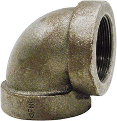 Made in USA - Size 1-1/4", Class 125, Cast Iron Black Pipe 90° Elbow - 175 psi, FPT End Connection - Benchmark Tooling