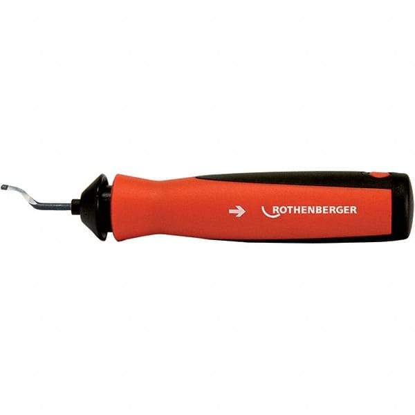 Rothenberger - Bi-Directional Hand Deburring Curved Tool - High Speed Steel Blade, 5" Blade Length, Hole Chamfering - Benchmark Tooling