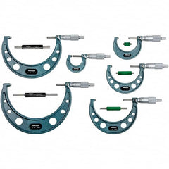 Mitutoyo - Mechanical Outside Micrometer Sets Minimum Measurement (Decimal Inch): 0.0000 Maximum Measurement (Decimal Inch): 6.0000 - Benchmark Tooling