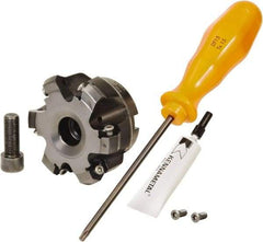 Kennametal - 2" Cut Diam, 3/4" Arbor Hole, 4.3mm Max Depth of Cut, 30° Indexable Chamfer & Angle Face Mill - 6 Inserts, HNGJ 0604... Insert, Series Dodeka - Benchmark Tooling