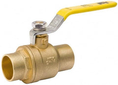 Value Collection - 3/4" Pipe, Full Port, Brass Packing Gland Ball Valve - Inline - Two Way Flow, C x C Ends, Lever Handle, 600 WOG, 150 WSP - Benchmark Tooling