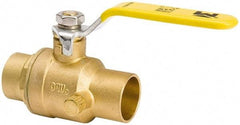 Value Collection - 3/4" Pipe, Full Port, Brass Side Drain Ball Valve - Inline - Two Way Flow, C x C Ends, Lever Handle, 500 WOG, 150 WSP - Benchmark Tooling