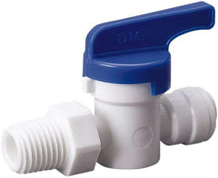 Value Collection - 3/8 x 3/8" Pipe, Full Port, Polysulfone Standard Ball Valve - Inline - Two Way Flow, Push Fit Ends, Lever Handle, 250 WOG, 200 WSP - Benchmark Tooling