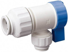 Value Collection - 1/4 x 1/2" Pipe, Full Port, Polysulfone Standard Ball Valve - Inline - Two Way Flow, Push Fit Ends, Lever Handle, 250 WOG, 200 WSP - Benchmark Tooling