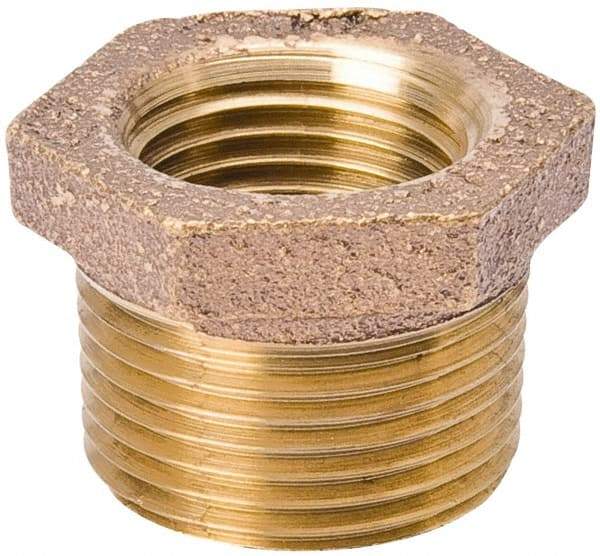 Value Collection - Class 125, 1 x 3/4" Internal Pipe, Red Brass Hex Bushing - MPT - Benchmark Tooling