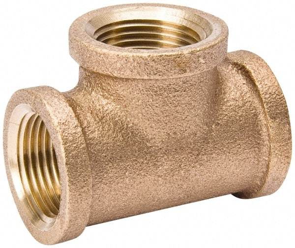 Value Collection - Class 125, 1/2" Internal Pipe, Red Brass Tee - MPT - Benchmark Tooling