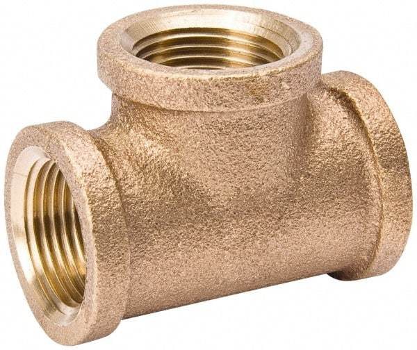 Value Collection - Class 125, 3/8" Internal Pipe, Red Brass Tee - MPT - Benchmark Tooling