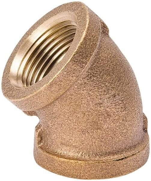 Value Collection - Class 125, 1/2" Internal Pipe, Red Brass 45° Elbow - MPT - Benchmark Tooling