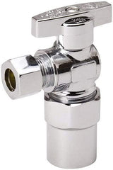 Value Collection - CPVC 1/2 Inlet, 125 Max psi, Chrome Finish, Brass Water Supply Stop Valve - 3/8 Compression Outlet, Angle, Chrome Handle, For Use with Any Water Supply Shut Off Application - Benchmark Tooling