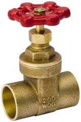 Value Collection - 3/4" Pipe, Class 150, C x C Brass Wedge Compact Gate Valve - 200 WOG, 200 WSP, Screw Over Bonnet, For Use with Water, Oil & Gas - Benchmark Tooling