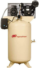 Ingersoll-Rand - 5 hp, 80 Gal Stationary Electric Vertical Air Compressor - Three Phase, 175 Max psi, 14 CFM, 230 Volt - Benchmark Tooling