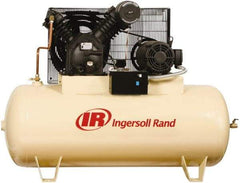 Ingersoll-Rand - 15 hp, 120 Gal Stationary Electric Horizontal Screw Air Compressor - Three Phase, 175 Max psi, 50 CFM, 230 Volt - Benchmark Tooling