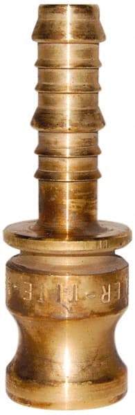 EVER-TITE Coupling Products - 1" Brass Cam & Groove Suction & Discharge Hose Male Adapter Hose Shank - Part E, 350 Max psi - Benchmark Tooling