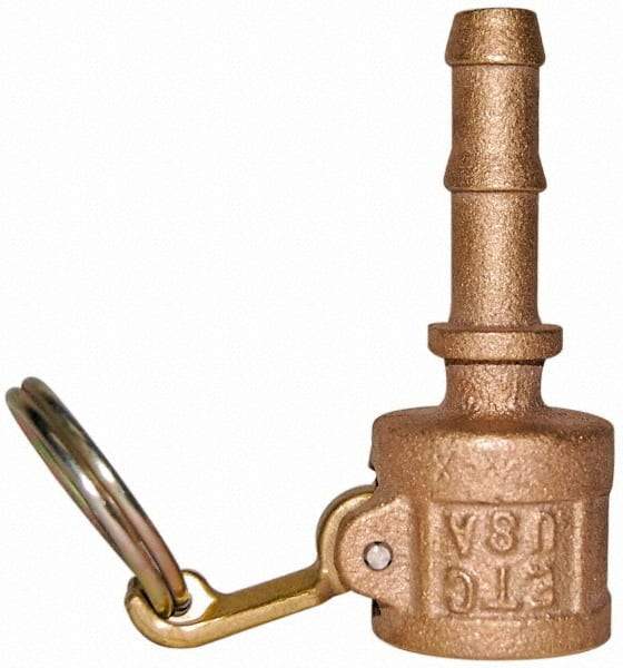 EVER-TITE Coupling Products - 1" Brass Cam & Groove Suction & Discharge Hose Female Coupler Hose Shank - Part C, 350 Max psi - Benchmark Tooling