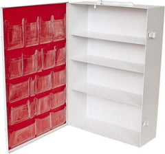 Medique - 15-1/8 Inch Wide x 5-1/8 Inch Deep x 21-1/8 Inch High, Fixed Industrial Empty First Aid Cabinet - Metal, Horizontal, 4 Shelves, White - Benchmark Tooling